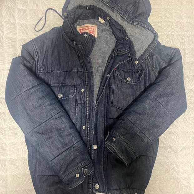 리바이스 인디고 데님 패딩 푸퍼