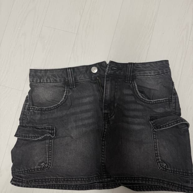 Hm 워싱 카고 치마 그레이