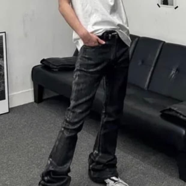 이현프로젝트 왁스 부츠컷 플레어 데님 새상품