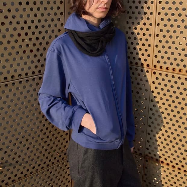 1) 머듈 라운지 후드집업 블루