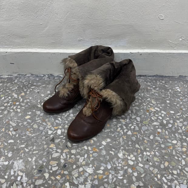 Alfredo bannister leather fur boots