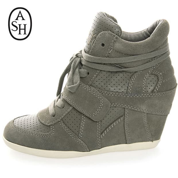 아쉬 ash 보위 웨지힐 하이탑 스니커즈 카키 37