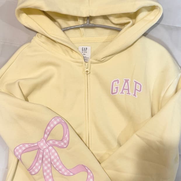 희귀) gap 갭 키즈 리본 레몬옐로우 후드집업
