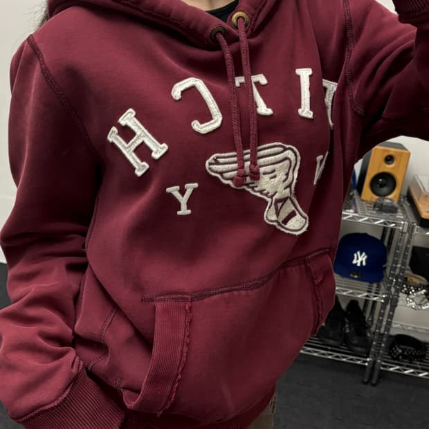 아베크롬비 FITCH 버건디 후드티