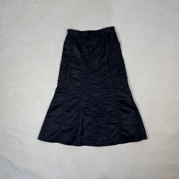 Nylon Twill Black Skirt