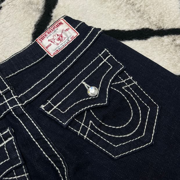 [24]트루릴리전 큐빅 디스코 Billy 데님팬츠/진청/스판