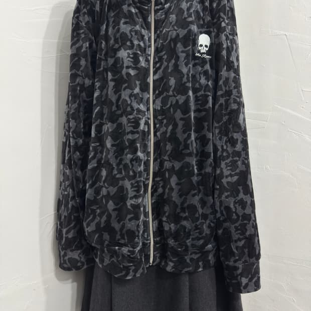 re:roen skull velvet twoway zipup