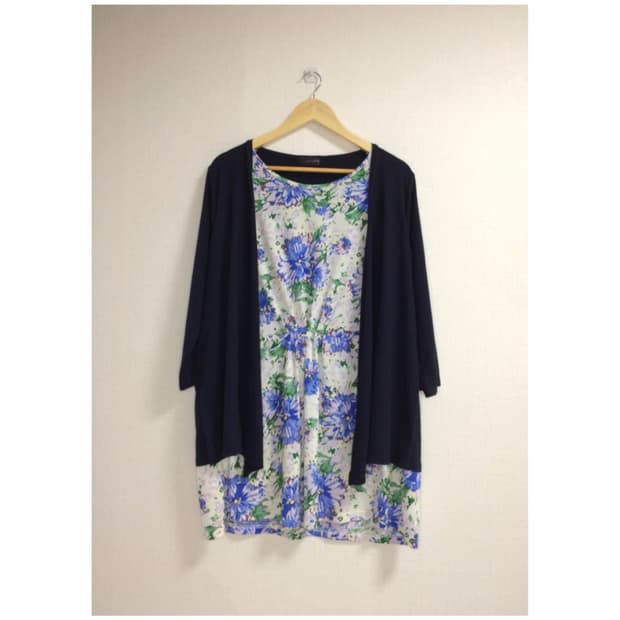 빈티지 플라워 가디건 원피스 튜닉