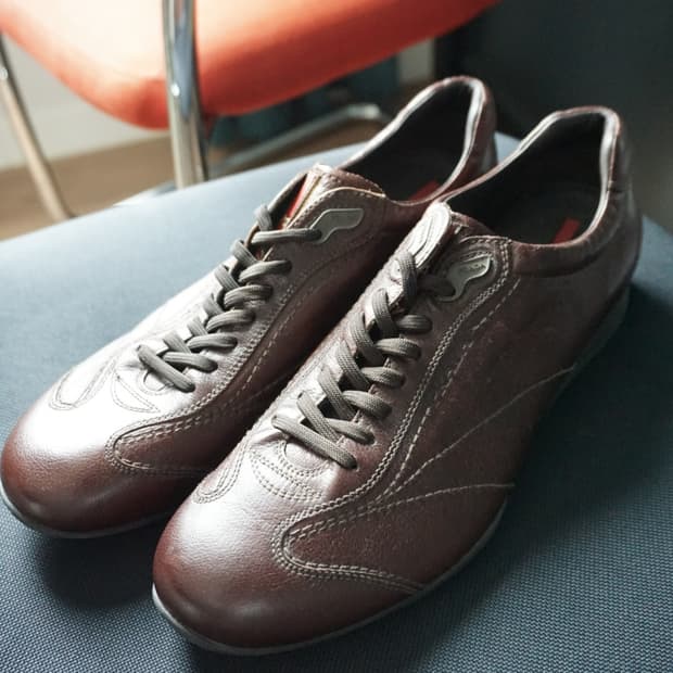 Prada brown leather sneakers