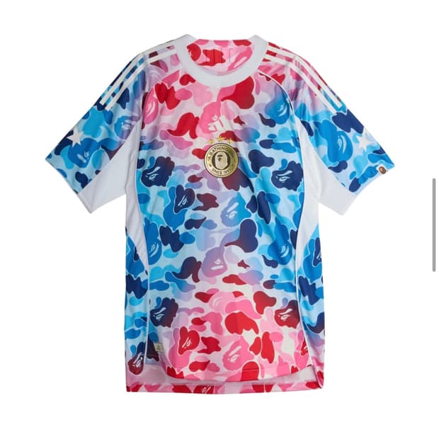 아디다스 x 베이프 FB 저지 탑 쇼크 블루