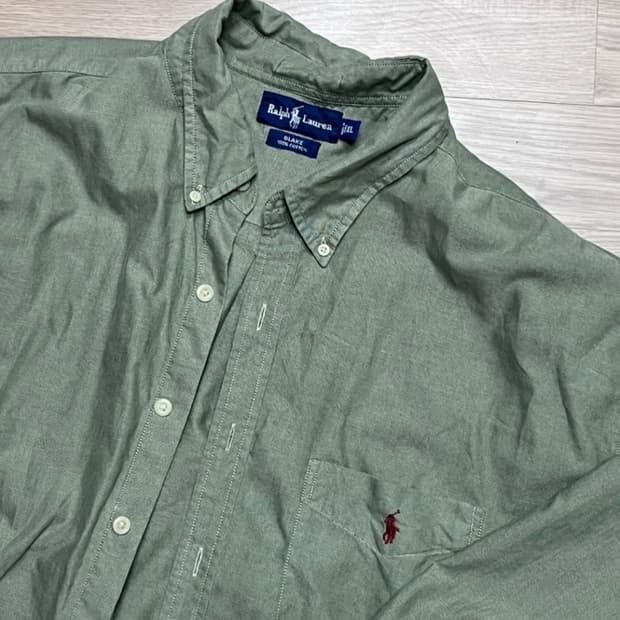 폴로 카키 긴팔 셔츠 남방
