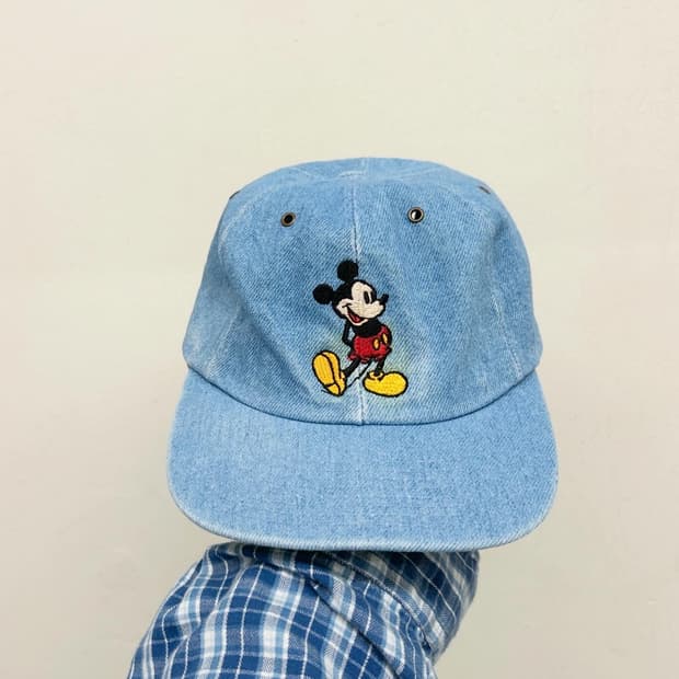 90s USA 디즈니 미키마우스 데님 캡