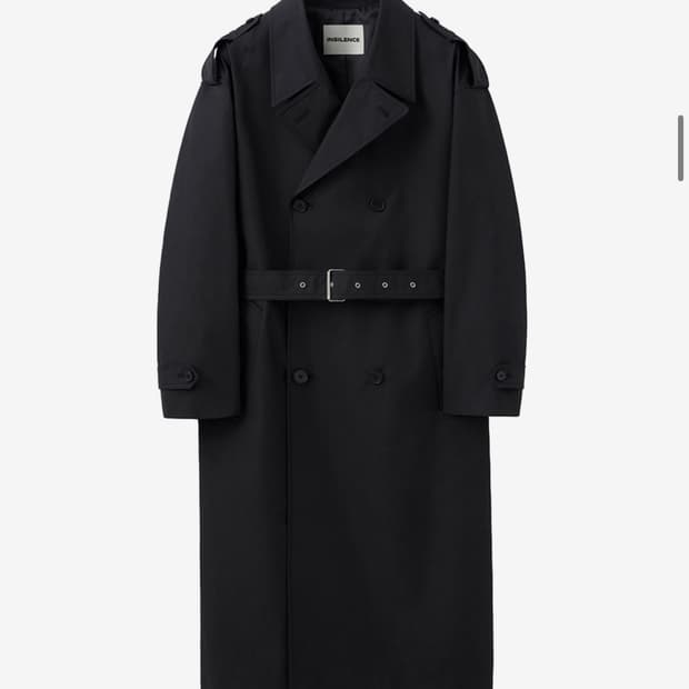 인사일런스 오버사이즈 트렌치 코트 블랙