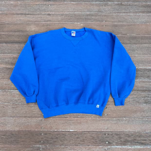 [2XL] 90s 빈티지 러셀 스웻셔츠 맨투맨 블루