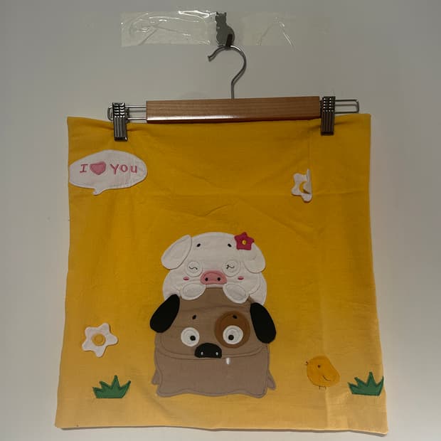 추억의 돼지쿠션커버 