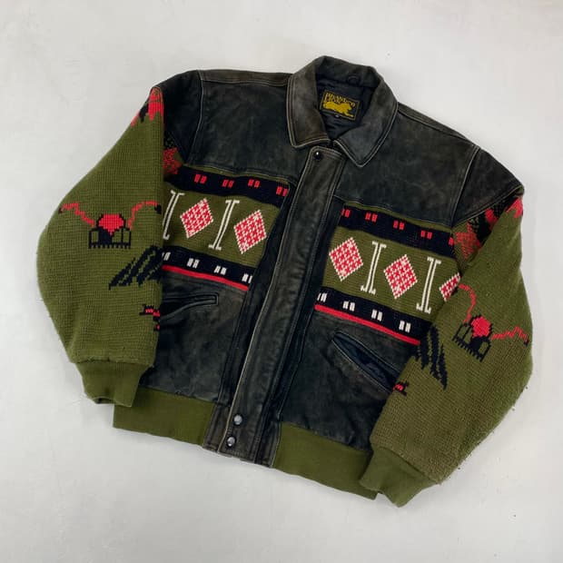 Vintage 스웨이드 레더 블루종 자켓 (100)