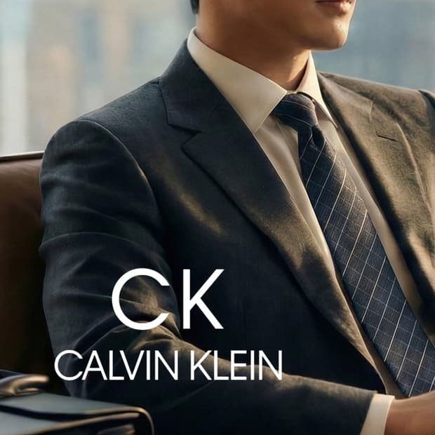 캘빈클라인 실크 블랙 스트라이프 넥타이 9cm A+등급 K2337
