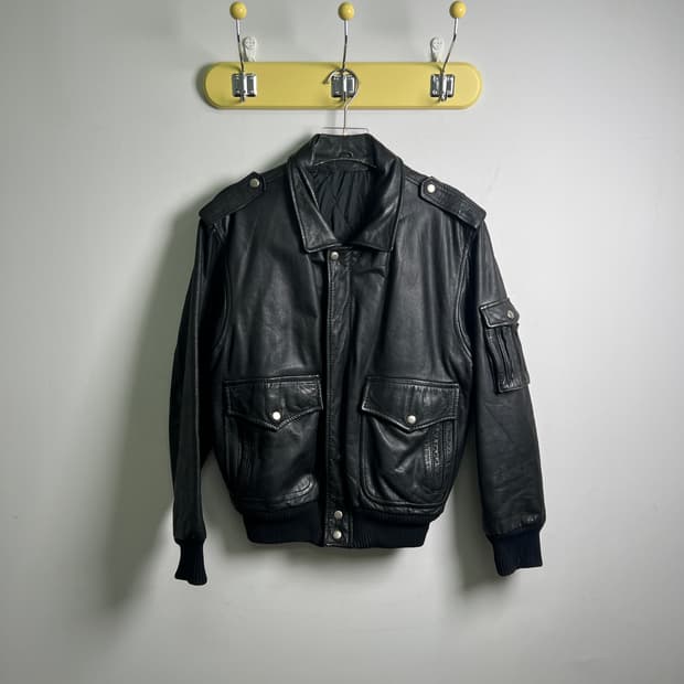 VTG 빈티지 블랙 A-2 플라이트 가죽 자켓