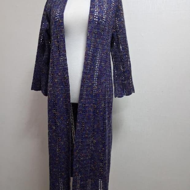 일본수입빈티지 핸드메이드 뜨게 롱로브가디건 크로셰 뜨게가디건 66까지
짙