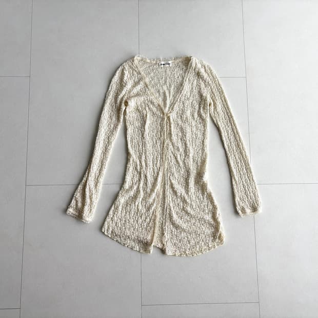 boucle rose button cardigan