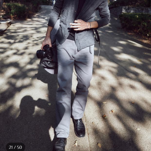 Textured Straight Pants 그레이 0