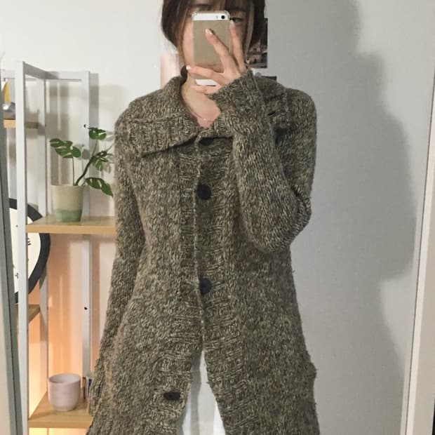 모카 롱 가디건