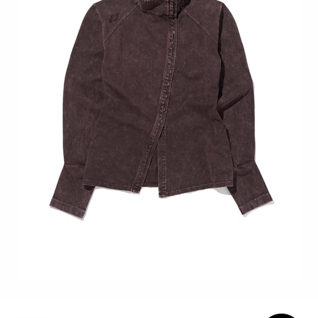 미스치프 워시드 저지 셔츠 퍼플 브라운