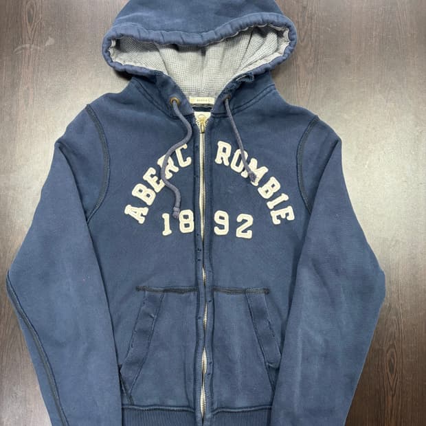 아베크롬비 네이비 기모 후드집업 빈티지