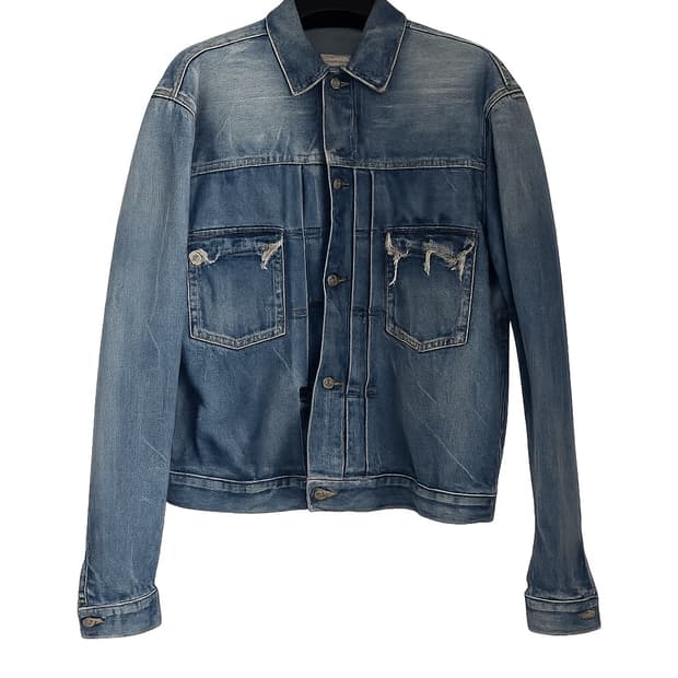 마르지엘라 21ss 디스트레스드 데님자켓(50)