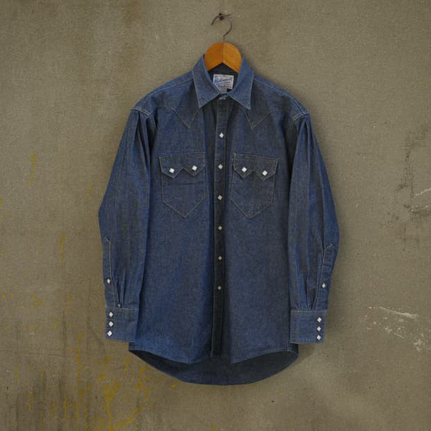 90‘s 락마운트 랜치웨어 오버핏 데님 웨스턴 셔츠