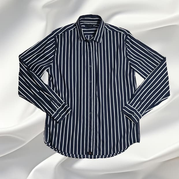 PROJECT M 프로젝트엠 굵은 가로 단가라 셔츠 (100)
