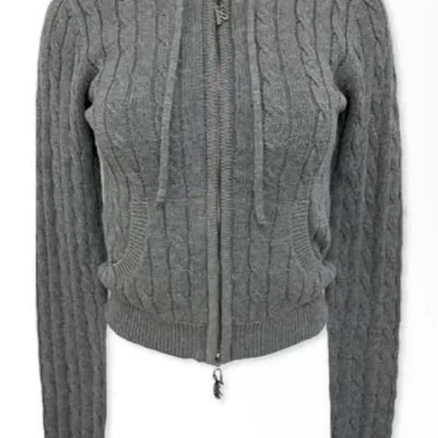 페일제이드 cotton knit hooded zip-up [grey]