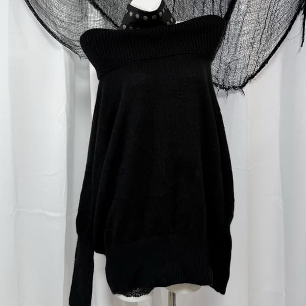 black knit off shoulder