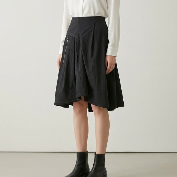 [25]마인 나일론 플레어 스커트