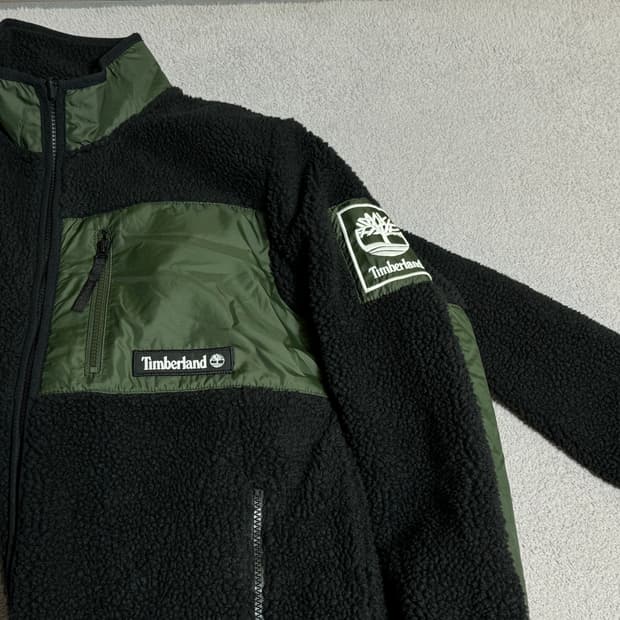 95-100 팀버랜드 블랙 카키 후리스 몽키 자켓 뽀글이 