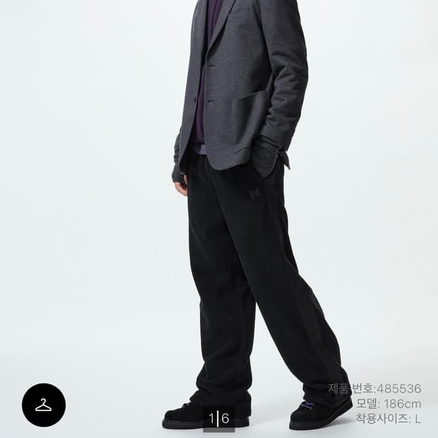 M) 유니클로X니들스 후리스와이드팬츠 롱거ㅡ블랙