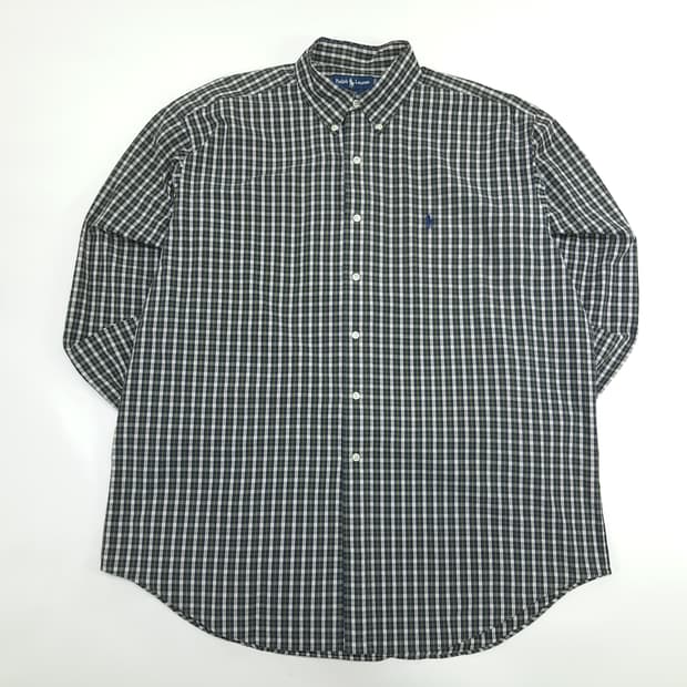 Co909 XL 폴로 랄프로렌 블랙워치 스몰타탄체크 긴팔 셔츠 남방