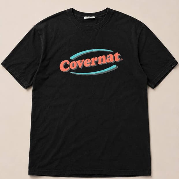 Covernat 커버낫 블랙 로고 반팔