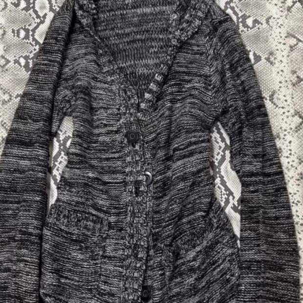 빈티지 니트 후드 가디건