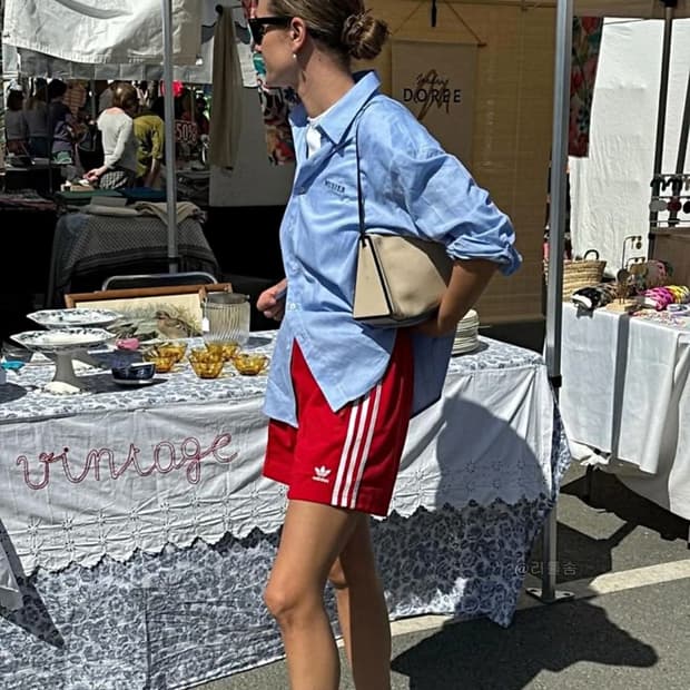 아디다스 파이어버드 숏팬츠- 레드 / IY7207 사이즈M