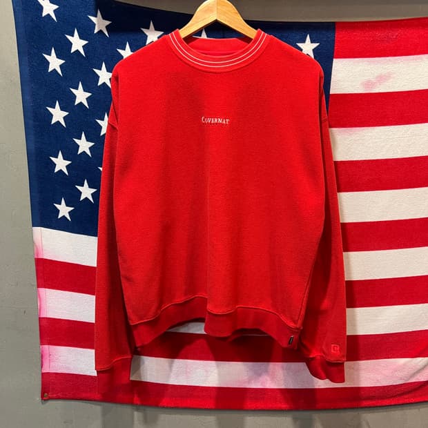 커버낫 레드 플리스 맨투맨