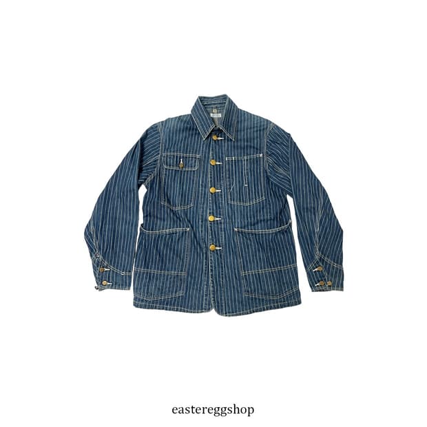 Sugarcane Stripe Denim Coverall Jacket
