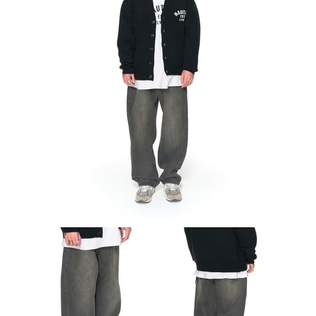 XL 노티카 루즈핏 데미지드 데님 팬츠 블랙 JP Line