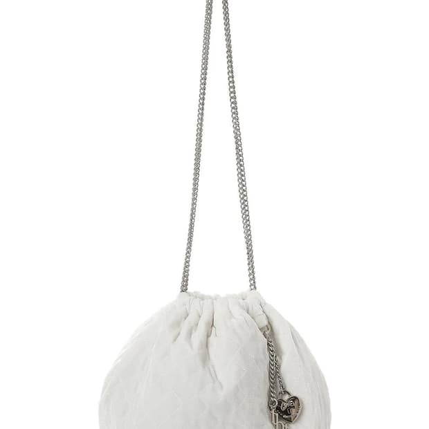 쓰리타임즈 와플 버킷백 화이트