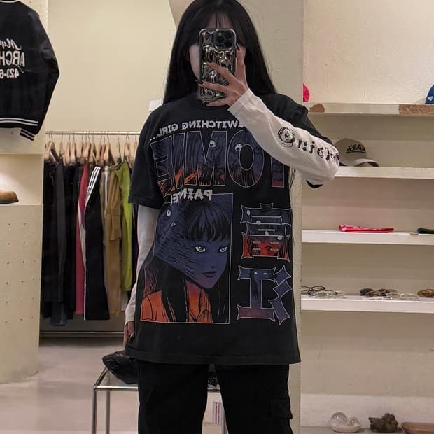 빈티지 이토준지 토미에 프린팅 반팔 티셔츠 U1400