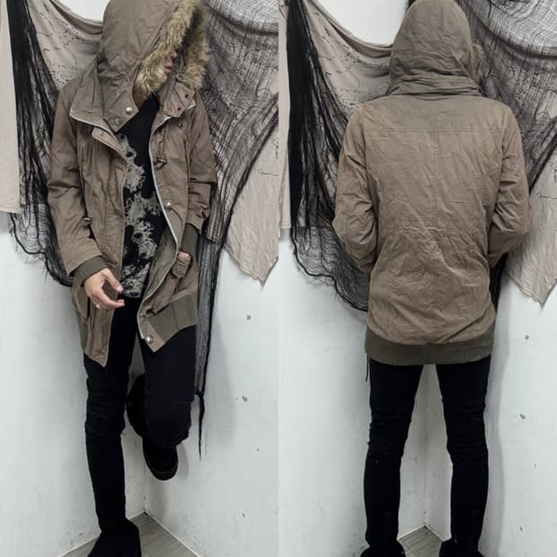[COLZA]Grunge Mood Fur Khaki Parka