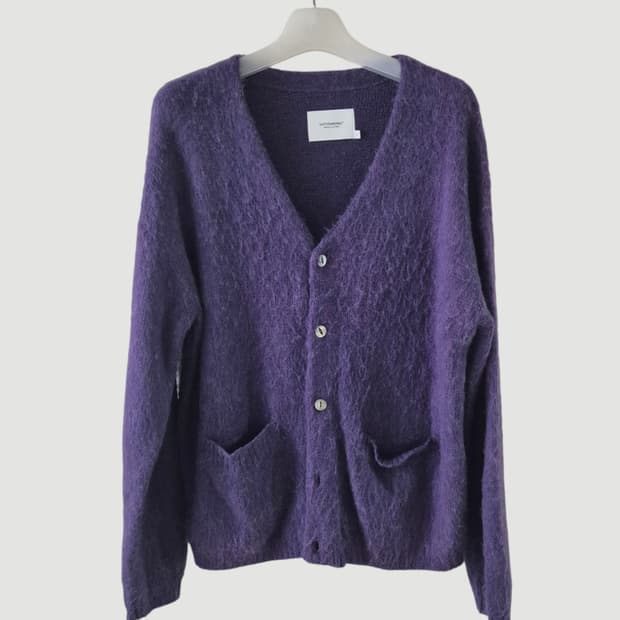 아웃스탠딩 모헤어 가디건 퍼플 자켓
