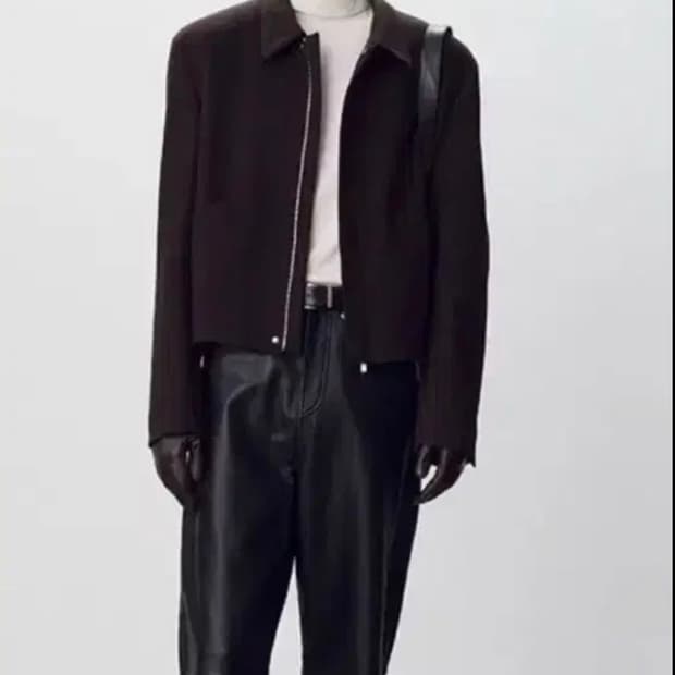 [XL] 토니웩 버진 울 크롭 자켓 다크브라운