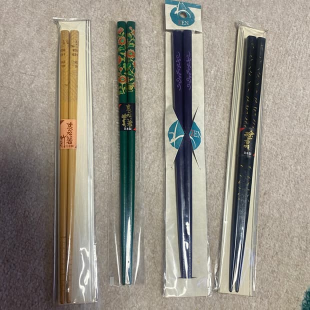 일본 고급 나무 젓가락 4인