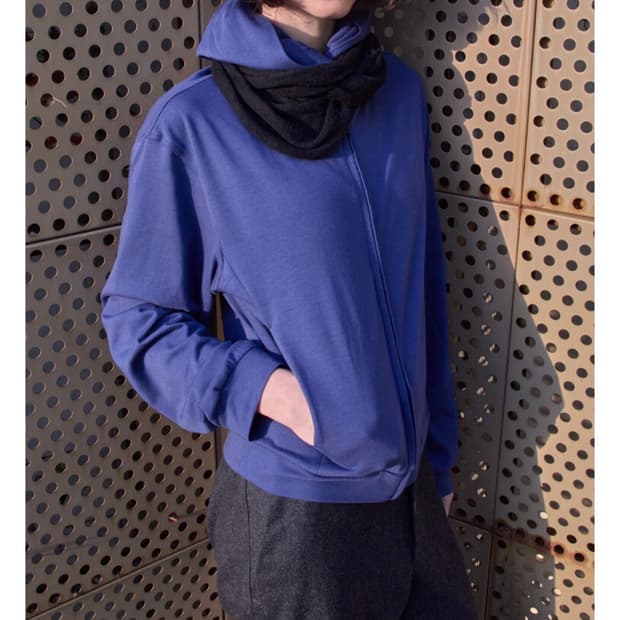 lounge hoodie zip blue 3